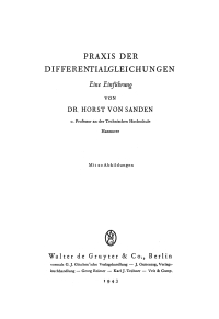 Cover image: Praxis der Differentialgleichungen 1st edition 9783111140445