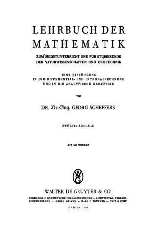 Cover image: Lehrbuch der Mathematik 12th edition 9783111140476