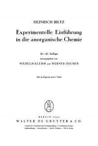 Cover image: Experimentelle Einführung in die anorganische Chemie 30th edition 9783111141602