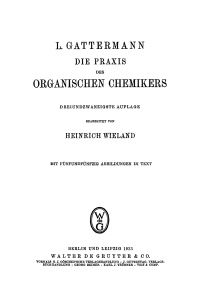 Cover image: Die Praxis des organischen Chemikers 23rd edition 9783111142227