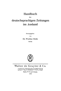 表紙画像: Handbuch der deutschsprachigen Zeitungen im Ausland 1st edition 9783111143996