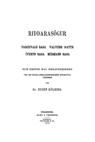 表紙画像: Riddarasögur 1st edition 9783111149134