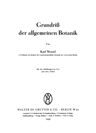 Cover image: Grundriß der allgemeinen Botanik 1st edition 9783111152110