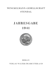 Cover image: Jahresgabe 1941 der Winckelmann-Gesellschaft 1st edition 9783111154060