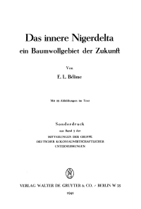 Cover image: Das innere Nigerdelta, ein Baumwollgebiet der Zukunft 1st edition 9783111159058