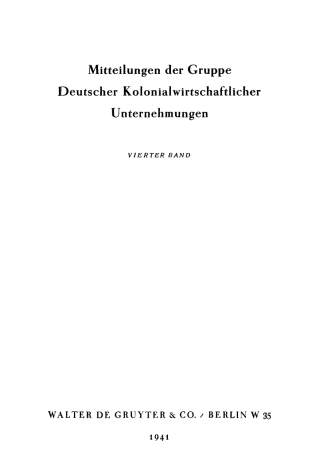Imagen de portada: Eingeborenenkultur und Plantage 1st edition 9783111159065