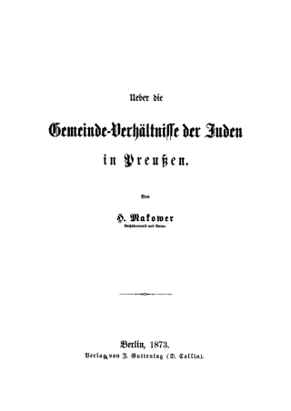 Imagen de portada: Über die Gemeinde-Verhältnisse der Juden in Preußen 1st edition 9783111167671