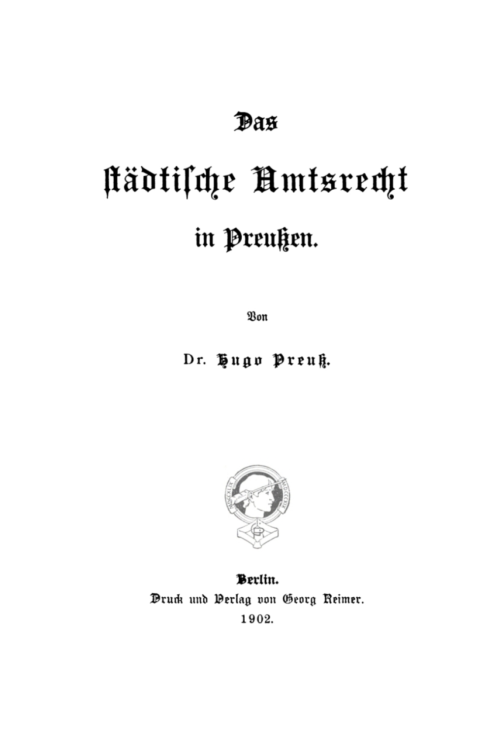 Das städtische Amtsrecht in Preußen 1st Edition