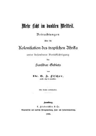 Immagine di copertina: Mehr Licht im dunklen Weltteil 1st edition 9783111171890