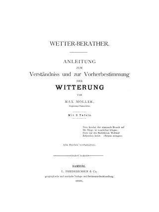 Cover image: Wetter-Berather 1st edition 9783111173436