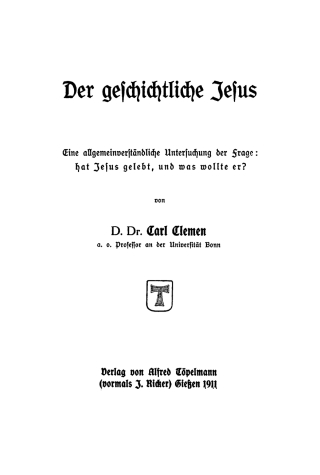 Imagen de portada: Der geschichtliche Jesus 1st edition 9783111177243