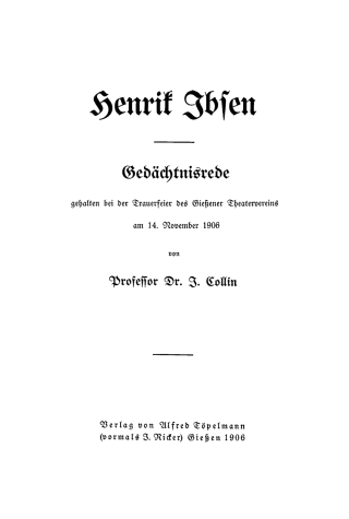 Cover image: Henrik Ibsen 1st edition 9783111177687
