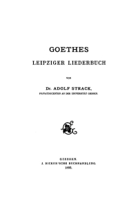 Imagen de portada: Goethes Leipziger Liederbuch 1st edition 9783111180458