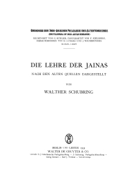 صورة الغلاف: Die Lehre der Jainas 1st edition 9783111182537