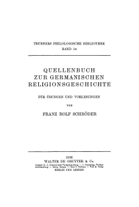 Cover image: Quellenbuch zur germanischen Religionsgeschichte 1st edition 9783111182834