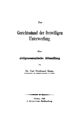 Cover image: Der Gerichtsstand der freiwilligen Unterwerfung 1st edition 9783111183107