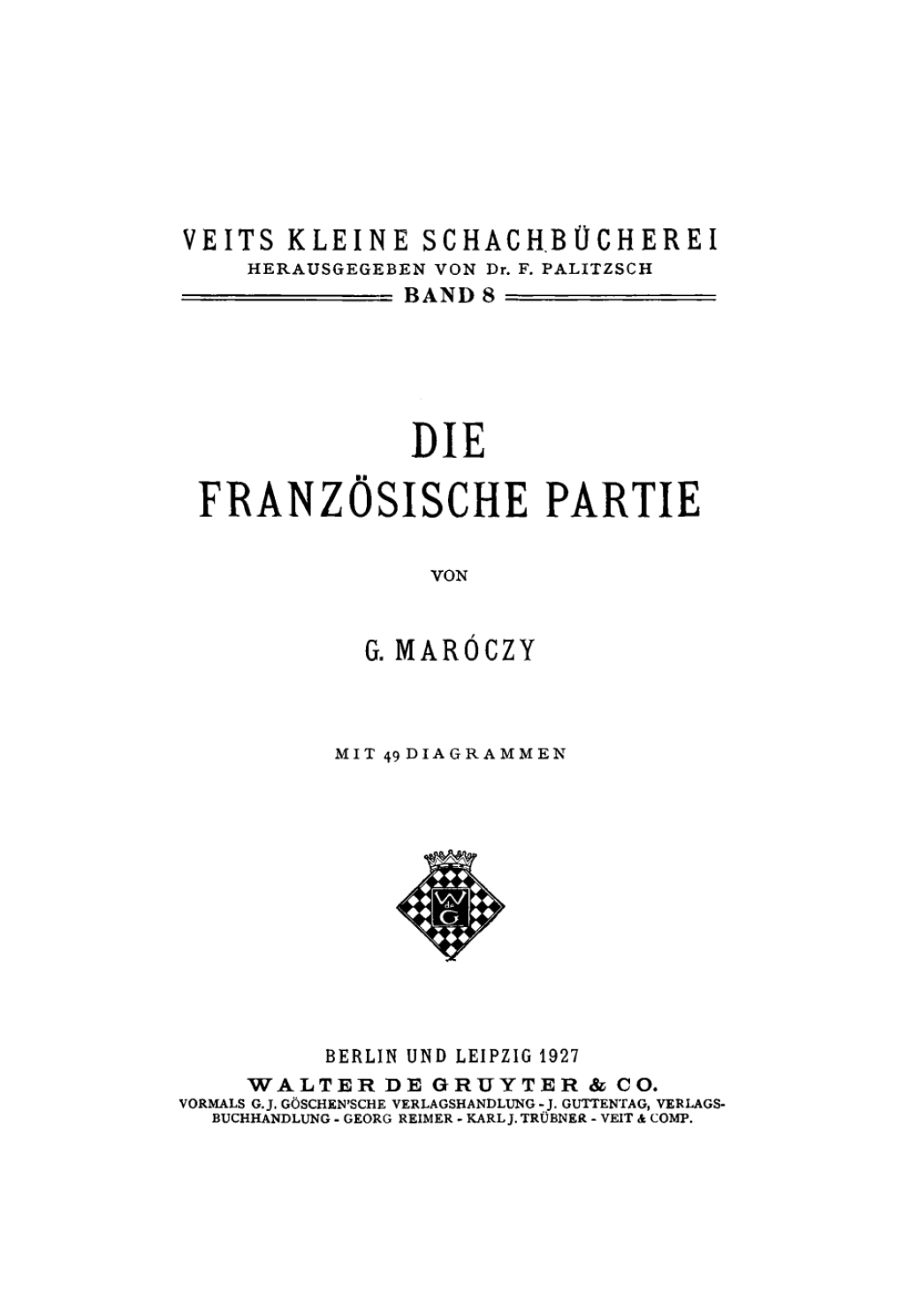 Die französische Partie 1st Edition