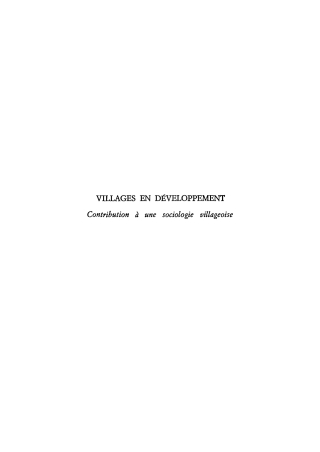 Immagine di copertina: Villages en developpement 1st edition 9783111189864