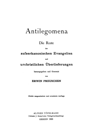 Cover image: Antilegomena 2nd edition 9783111200576