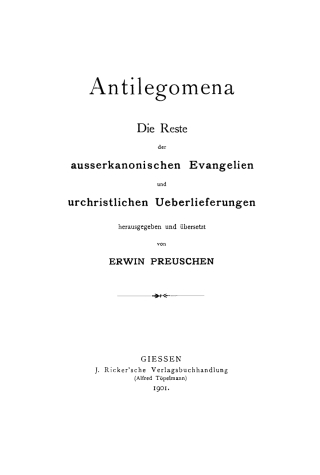 Imagen de portada: Antilegomena 1st edition 9783111200583
