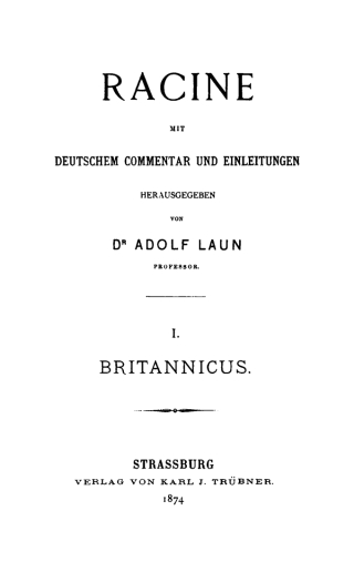 Imagen de portada: Britannicus 1st edition 9783111202501