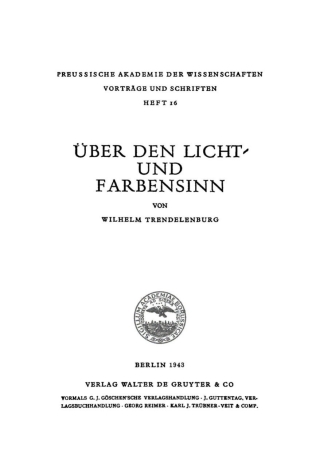 Titelbild: Über den Licht- und Farbensinn 1st edition 9783111205137