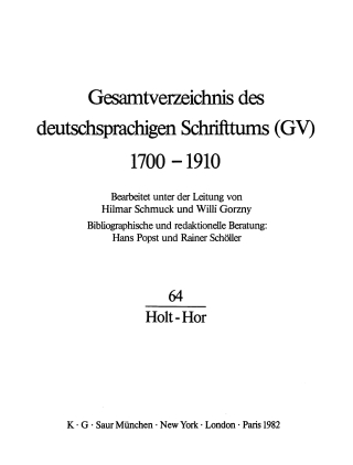 Titelbild: Holt - Hor 1st edition 9783111207346