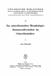 Cover image: Zur ostseefinnischen Morphologie 1st edition 9783111208558