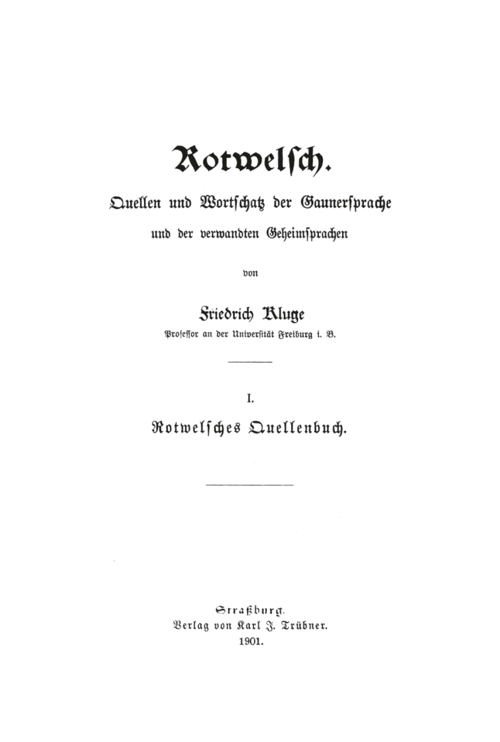 Rotwelsches Quellenbuch 1st Edition