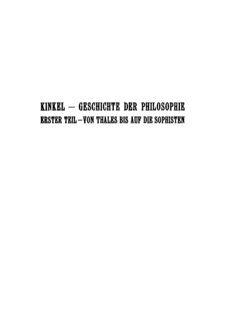 Cover image: Von Thales bis auf die Sophisten 1st edition 9783111214856