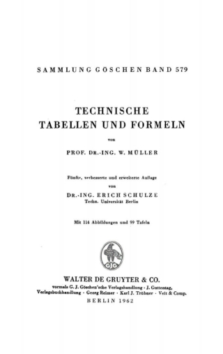 Cover image: Technische Tabellen und Formeln 5th edition 9783111214917