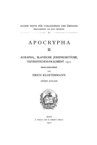 Imagen de portada: Apokrypha III 1st edition 9783111218809