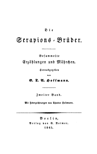 Imagen de portada: Die Serapions-Brüder 1st edition 9783111218885