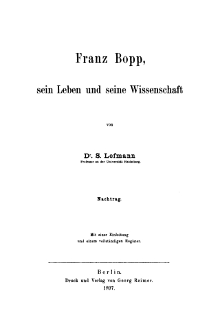 Cover image: Briefwechsel zwischen Franz Bopp und Wilhelm von Humboldt 1st edition 9783111224299