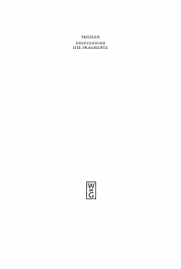 صورة الغلاف: Poseidonios, die Fragmente 1st edition 9783111234724