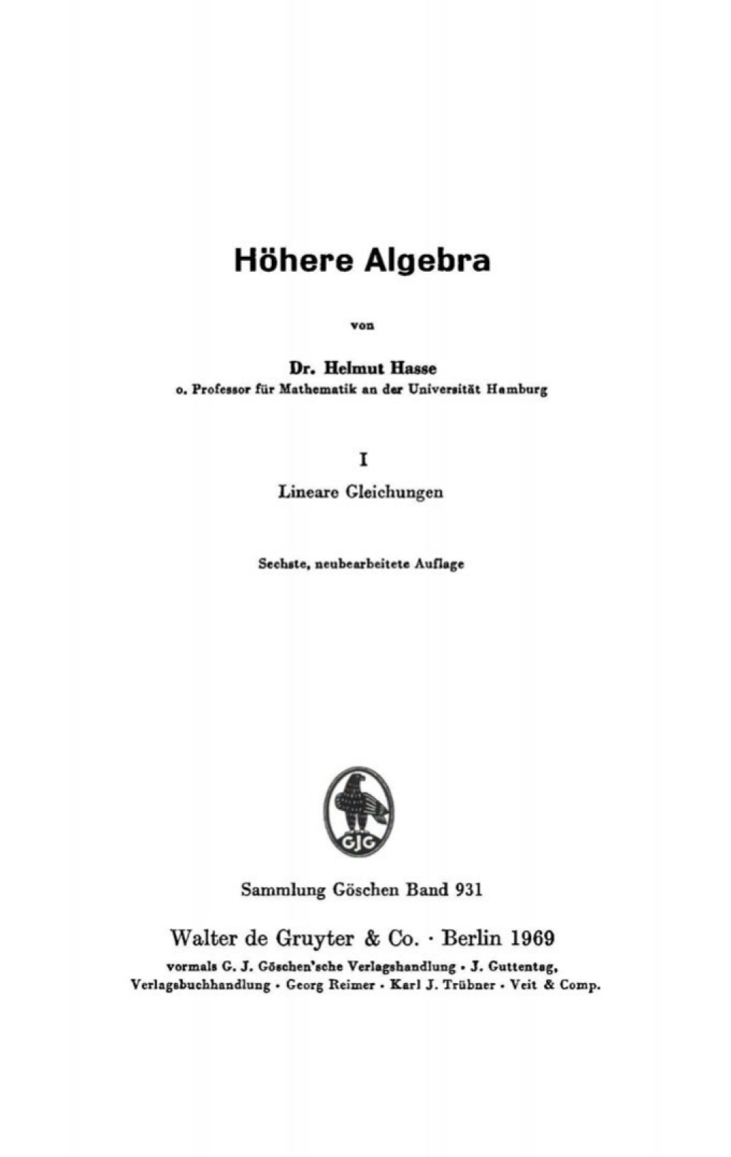 Lineare Gleichungen 6th Edition