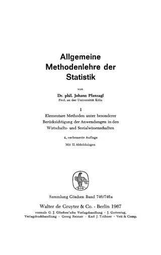 Cover image: Elementare Methoden unter besonderer Berücksichtigung der Anwendungen in den Wirtschafts- und Sozialwissenschaften 4th edition 9783111238265