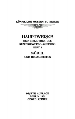 Cover image: Möbel und Holzarbeiten 3rd edition 9783111240091