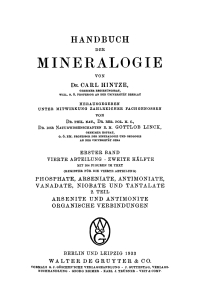 表紙画像: Phosphate, Arseniate, Antimoniate, Vanadate, Niobate und Tantalate, Teil 2: Arseniate und Antimonite, organische Verbindungen 1st edition 9783111240725