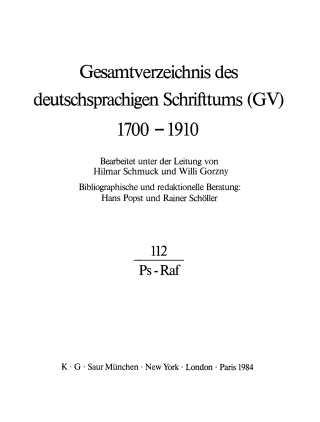 Cover image: Ps - Raf 1st edition 9783111241937