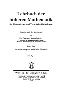 Cover image: Vektorrechnung und analytische Geometrie 1st edition 9783111249605