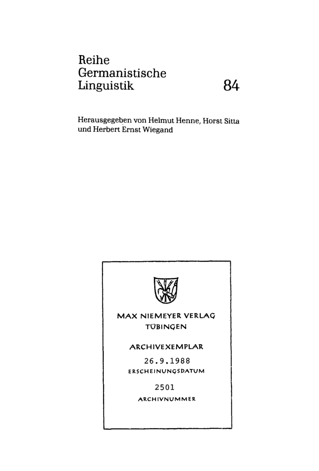 Mittelhochdeutsches Wörterbuch in der Diskussion Symposion zur Mittelhochdeutschen Lexikographie, Hamburg, Oktober 1985 1st Edition