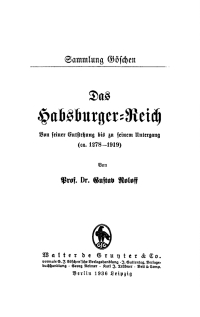 Cover image: Das Habsburger-Reich 1st edition 9783111251646