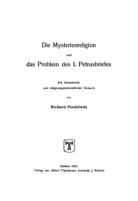 Titelbild: Die Mysterienreligion und das Problem des I. Petrusbriefes 1st edition 9783111251844