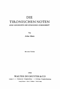 Titelbild: Die Tironischen Noten 1st edition 9783111255156