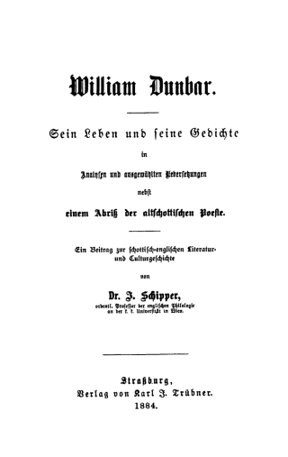 Omslagafbeelding: William Dunbar 1st edition 9783111258065