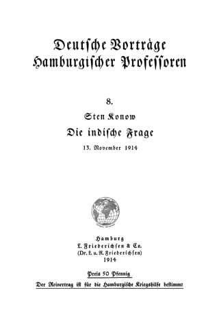 صورة الغلاف: Die indische Frage 1st edition 9783111258362