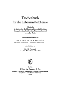 Cover image: Taschenbuch für die Lebensmittelchemie 1st edition 9783111258751