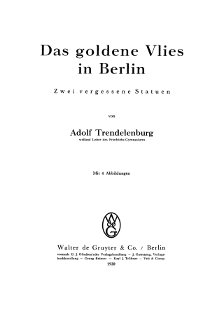 Cover image: Das goldene Vlies in Berlin 1st edition 9783111260631