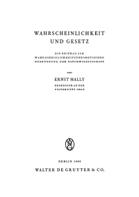 Cover image: Wahrscheinlichkeit und Gesetz 1st edition 9783111261928